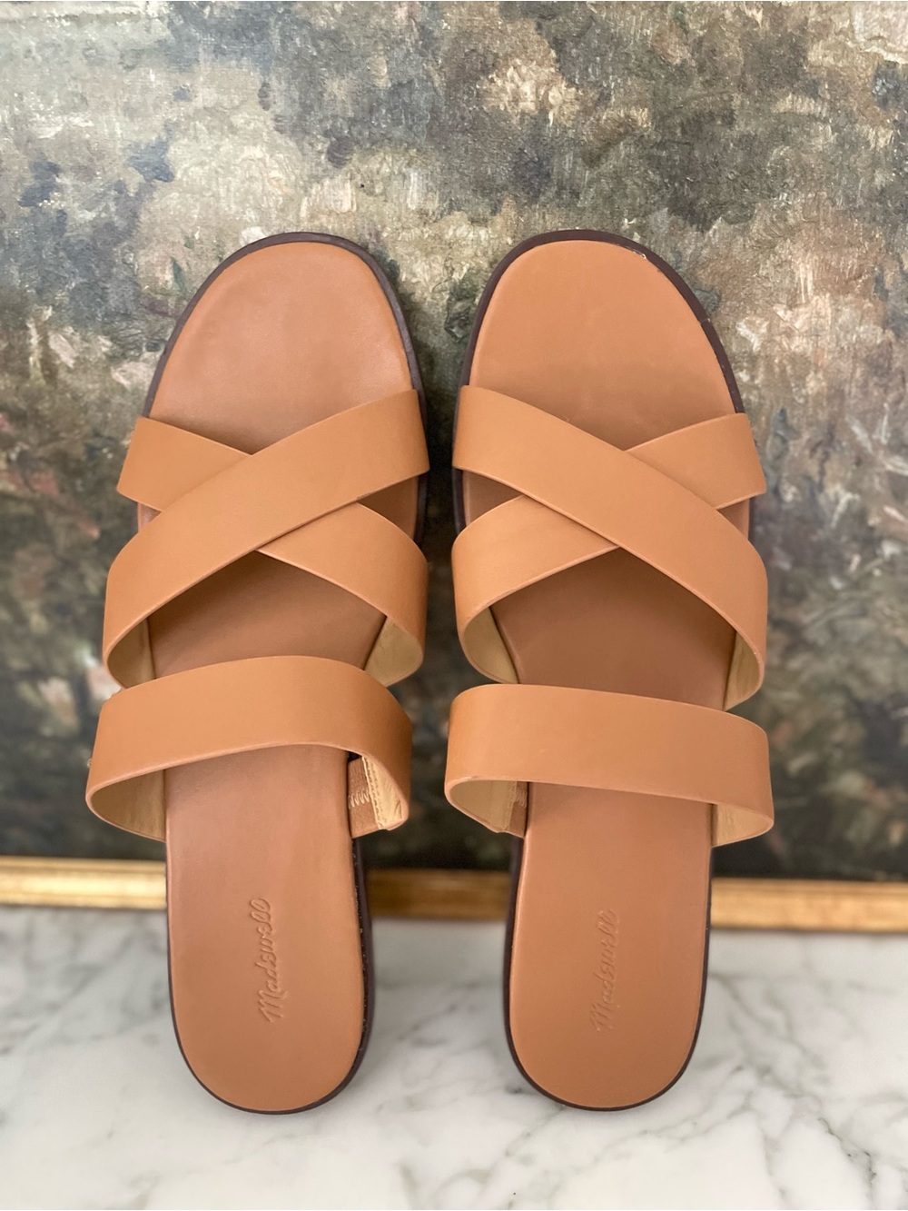 Madewell The Mena Slide Sandal Size 10 Womens Brown Leather - Picture 2 of 7